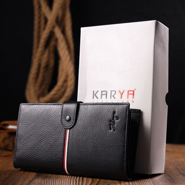 Місткий гаманець- клатч з натуральної шкіри KARYA 21182 Чорний 21182 фото