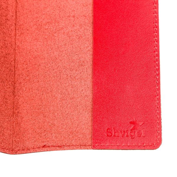 Шкіряна обкладинка на паспорт з написом SHVIGEL 13975 Червона 13975 фото
