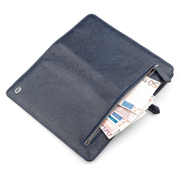 Чоловічий гаманець ST Leather 18443 (ST291) багатофункціональний Синій 18443 фото