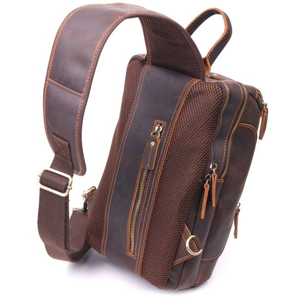 Вінтажна чоловіча сумка через плече з натуральної шкіри 21303 Vintage Коричнева 21303 фото