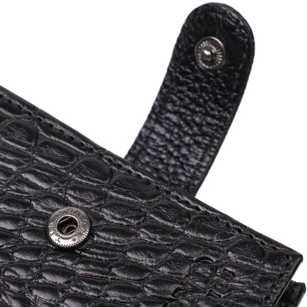 Модний гаманець для чоловіків з натуральної фактурної шкіри з тисненням під крокодила BOND 21995 Чорний 21995 фото
