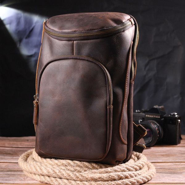 Винтажная мужская сумка через плечо из натуральной кожи 21303 Vintage Коричневая 21303 фото