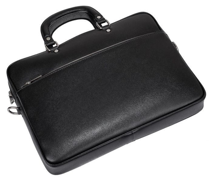 Чорний шкіряний портфель для ноутбука VIRGINIA CONTI V-01184A V-01184A фото