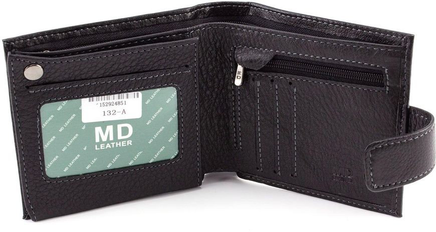 Чорний маленький гаманець чоловічий MD Leather MC 132-a MC 132-a фото